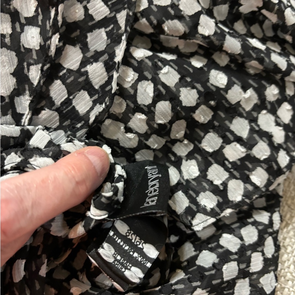 Lane Bryant Black-and-white Polkadot Ruffled Blouse - Picture 5 of 7